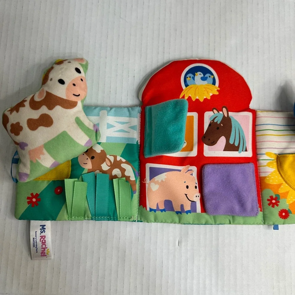 Ms Rachel Sensory Learning Farm Tummy‎ Time Activity Bus & Soft Book Lot